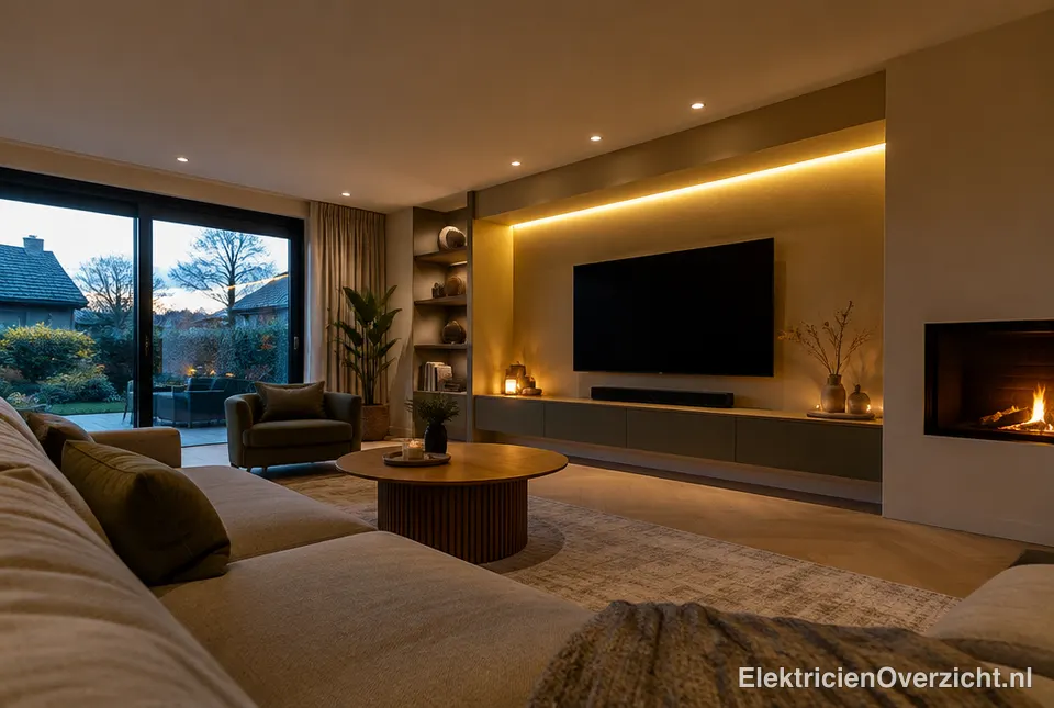 Woonkamer met ingebouwde led-spots