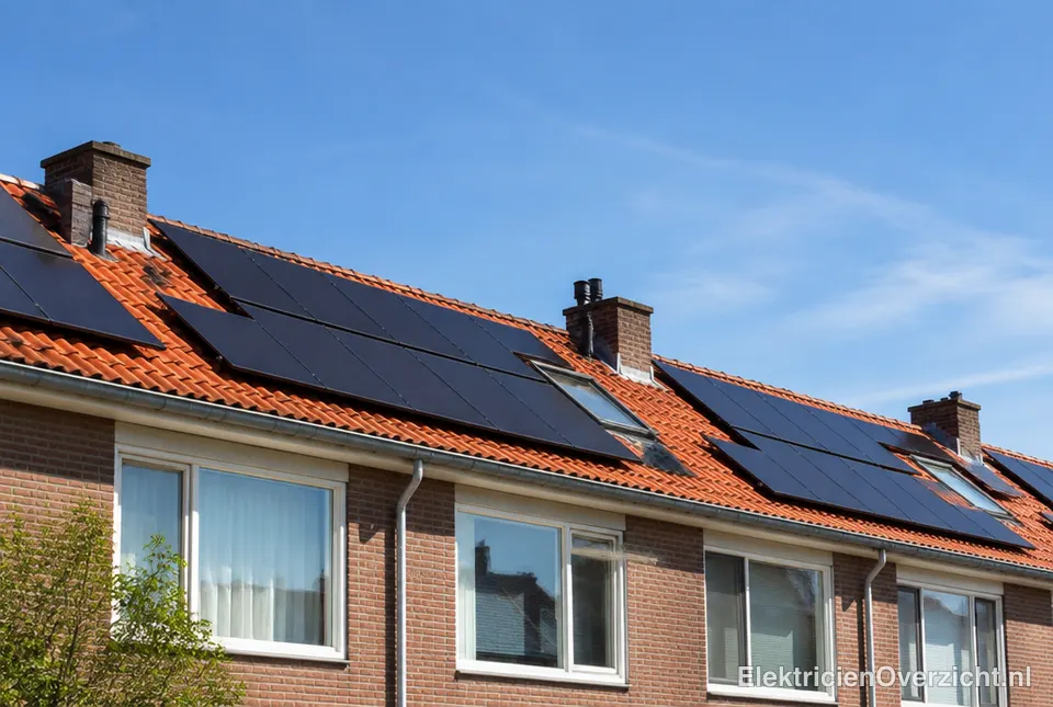 Zonnepanelen op een pannendak